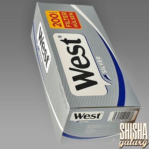 West West - Silver - King Size - Filterhülsen - 5 x 200 Stück (1000 Stk)