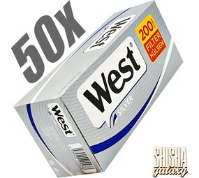 West Silver - King Size - Filterhülsen - 50 x 200 Stück (10.000 Stk) West Silver - King Size - Filterhülsen - 50 x 200 Stück (10.000 Stk)