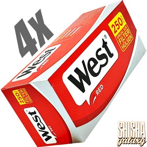 West Red - Extra - Filterhülsen - 4 x 250 Stück (1000 Stk)