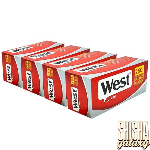 West West - Red - Extra - Special Size - Filterhülsen - 4 x 250 Stück (1000 Stk)