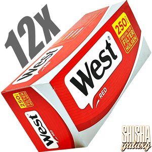 West Red - Extra - Filterhülsen -  12 x 250 Stück (3000 Stk)