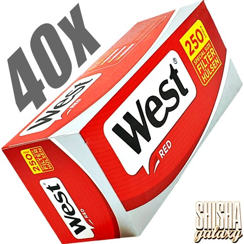 West West - Red - Extra - Special Size - Filterhülsen - 40 x 250 Stück (10.000 Stk)