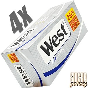 West Silver - Extra - Filterhülsen - 4 x 250 Stück (1000 Stk)