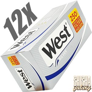 West Silver - Extra - Filterhülsen - 12 x 250 Stück (3000 Stk)