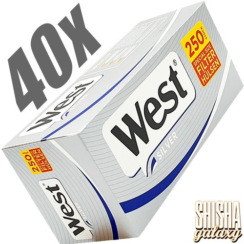 West West - Silver - Special Size - Extra - Filterhülsen - 40 x 250 Stück (10.000 Stk)