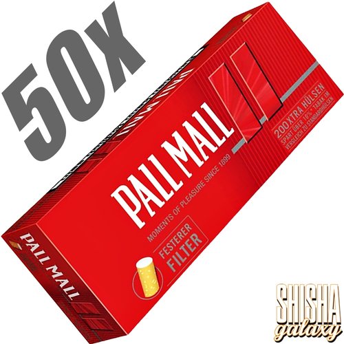 Pall Mall Rot - Extra - Filterhülsen - 50 x 200 Stück (10.000 Stk)