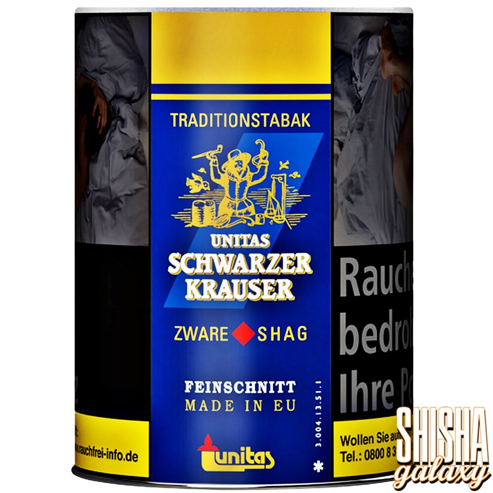 Unitas Unitas Schwarzer Krauser - Zware Shag - Feinschnitttabak - Dose - 95g Unitas Unitas Schwarzer Krauser - Zware Shag - Feinschnitttabak - Dose - 95g