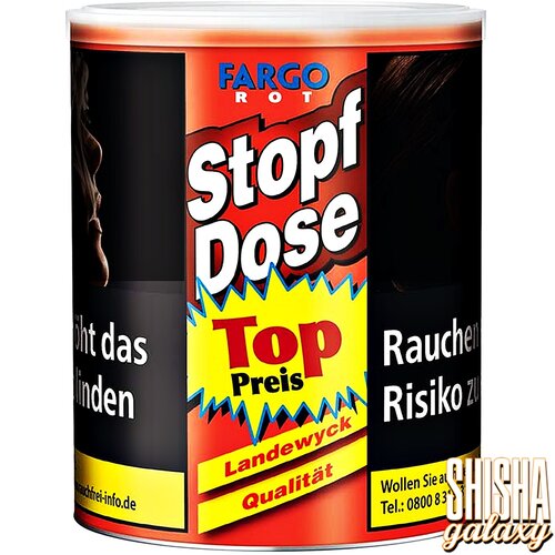 Fargo Stopf-Dose - Rot - Feinschnitttabak - Dose - 92g