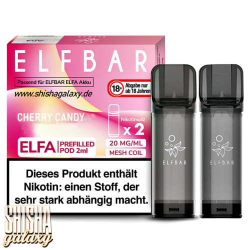 Elf Bar ELFA - Cherry Candy - Liquid Pod - Nikotin 20 mg - 2er Pack