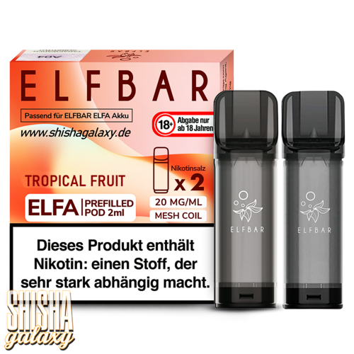 Elf Bar Elf Bar - ELFA - Tropical Fruit - Prefilled Liquid Pod - 2 ml - Nikotin 20 mg - 2er Pack