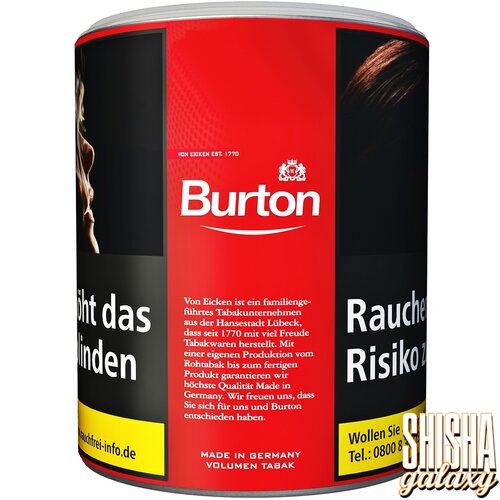 Burton XL - Red - Volumentabak / Stopftabak - Dose - 65g