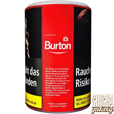 Burton Burton - XXL - Red - Volumentabak / Stopftabak - Dose - 90g Burton Burton - XXL - Red - Volumentabak / Stopftabak - Dose - 90g