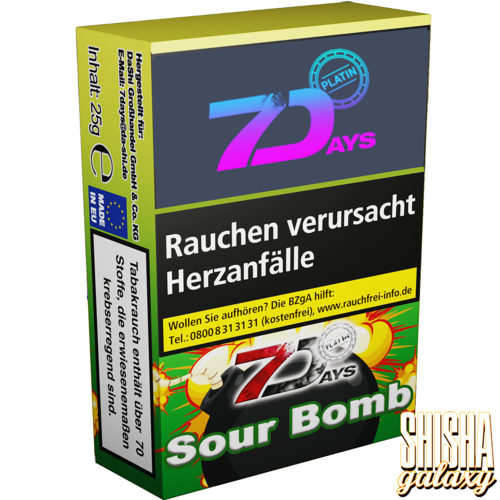 7 Days Platin Sour Bomb (25g) - Shisha Tabak