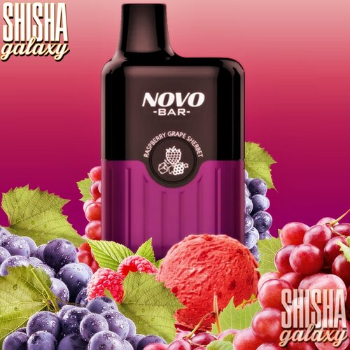 Smok Smok Vape - Novo Bar - Raspberry Grape Sherbet - Einweg E-Shisha - 600 Züge / Nikotin 20 mg