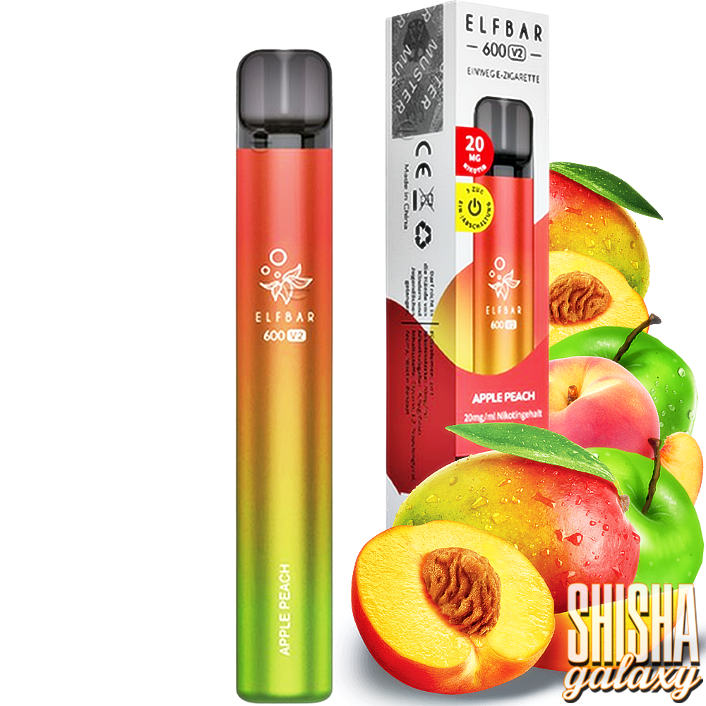Elf Bar 600 V2 Elfbar 600 V2 - Apple Peach - 600 Züge / Nikotin 20 mg - Einweg E-Zigarette Elf Bar 600 V2 Elfbar 600 V2 - Apple Peach - 600 Züge / Nikotin 20 mg - Einweg E-Zigarette