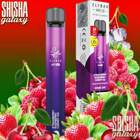 Elf Bar 600 V2 Elfbar 600 V2 - Strawberry Raspberry Cherry Ice - 600 Züge / Nikotin 20 mg - Einweg E-Zigarette Elf Bar 600 V2 Elfbar 600 V2 - Strawberry Raspberry Cherry Ice - 600 Züge / Nikotin 20 mg - Einweg E-Zigarette