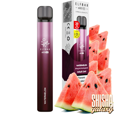 Elf Bar 600 V2 Elfbar 600 V2 - Watermelon - 600 Züge / Nikotin 20 mg - Einweg E-Zigarette Elf Bar 600 V2 Elfbar 600 V2 - Watermelon - 600 Züge / Nikotin 20 mg - Einweg E-Zigarette
