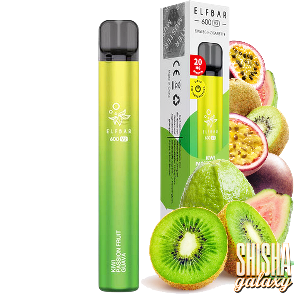 Elf Bar 600 V2 Elfbar 600 V2 - Kiwi Passion Fruit Guava - 600 Züge / Nikotin 20 mg - Einweg E-Zigarette Elf Bar 600 V2 Elfbar 600 V2 - Kiwi Passion Fruit Guava - 600 Züge / Nikotin 20 mg - Einweg E-Zigarette