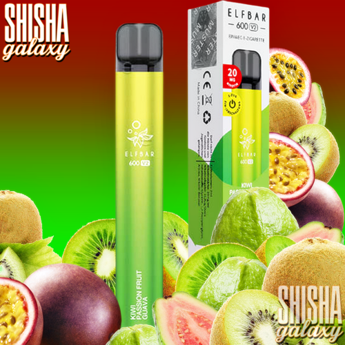 Elf Bar 600 V2 Elf Bar - 600 V2 - Kiwi Passion Fruit Guava - Einweg E-Shisha - 600 Züge / Nikotin 20 mg