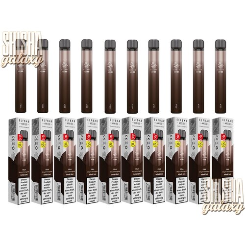 Elf Bar 600 V2 Elf Bar V2 - Cola - 10er Packung / Display (Sparset) - Einweg E-Shisha - 600 Züge / Nikotin 20 mg