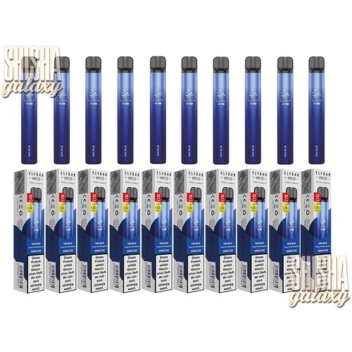 Elf Bar 600 V2 Elf Bar V2 - Mad Blue - 10er Packung / Display (Sparset) - Einweg E-Shisha - 600 Züge / Nikotin 20 mg