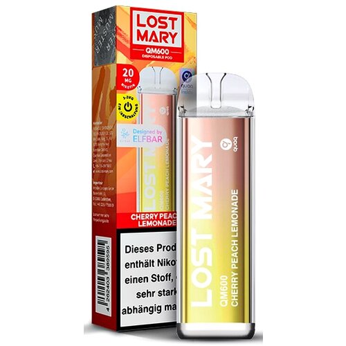 Lost Mary QM600 Lost Mary QM600 - Cherry Peach Lemonade - Einweg E-Shisha - 600 Züge / Nikotin 20 mg