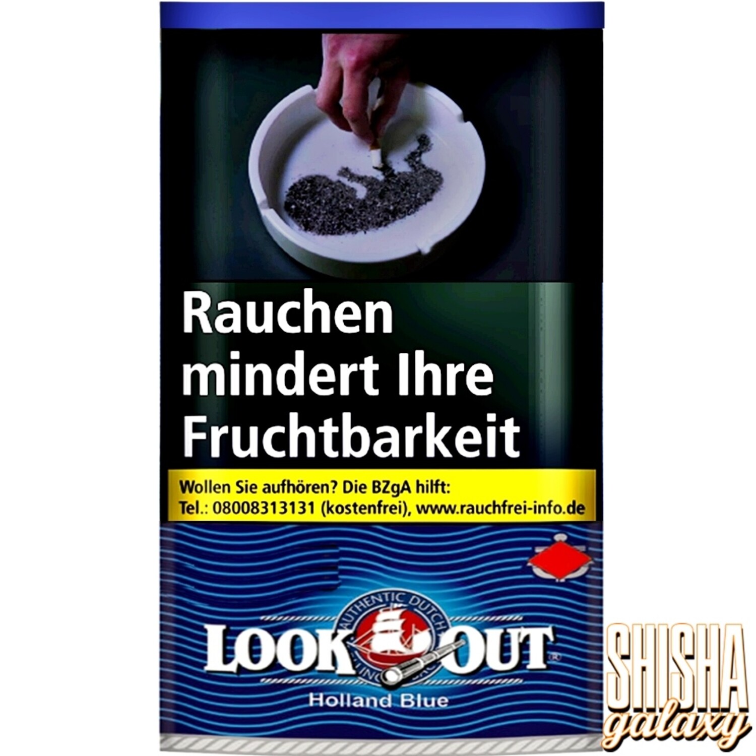 look out holland blue tobacco Look Out - Holland Blue Halfzware Shag - Tabak / Drehtabak - Pouch 50g