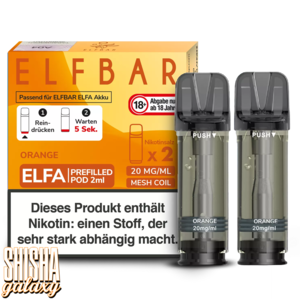 Elf Bar ELFA - Orange - Liquid Pod - Nikotin 20 mg - 2er Pack