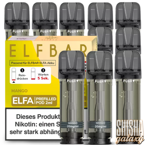 Elf Bar Elf Bar - ELFA - Mango - Prefilled Liquid Pod - 2 ml - Nikotin 20 mg - 10er Pack