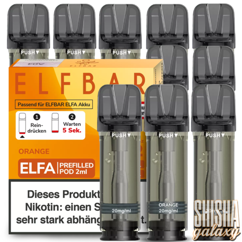 Elf Bar Elf Bar - ELFA - Orange - Prefilled Liquid Pod - 2 ml - Nikotin 20 mg - 10er Pack