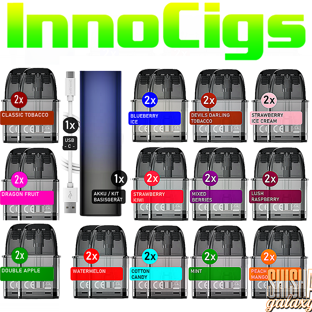 InnoCigs - ECO - Liquid Pod - Probierset / Probierpaket - Alle Sorten 