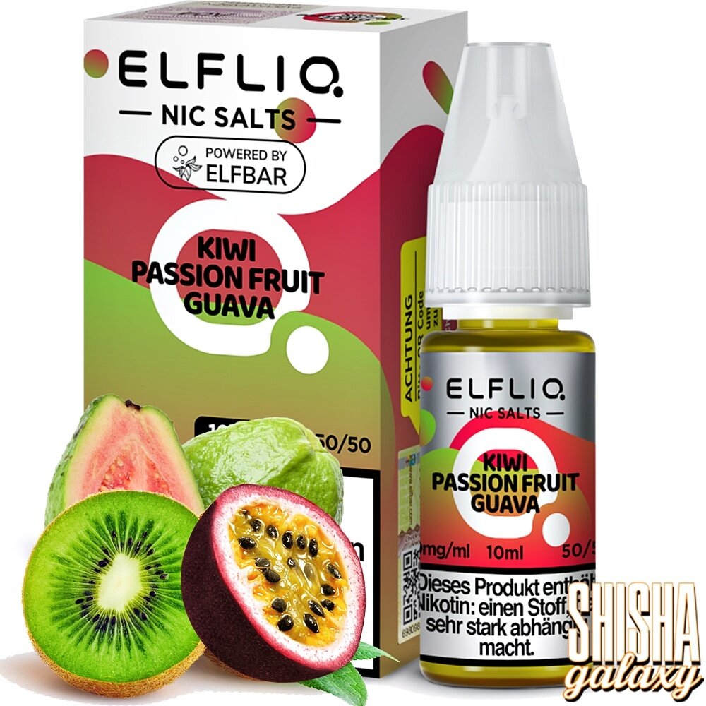 Elfliq ELFLIQ / Elfbar - Kiwi Passionfruit Guava - E-Liquid - Nikotin 20 mg/ml Elfliq ELFLIQ / Elfbar - Kiwi Passionfruit Guava - E-Liquid - Nikotin 20 mg/ml