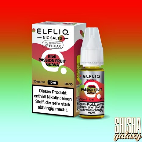 Elfliq ELFLIQ / Elfbar - Kiwi Passionfruit Guava - E-Liquid - Nikotin 20 mg/ml Elfliq ELFLIQ / Elfbar - Kiwi Passionfruit Guava - E-Liquid - Nikotin 20 mg/ml