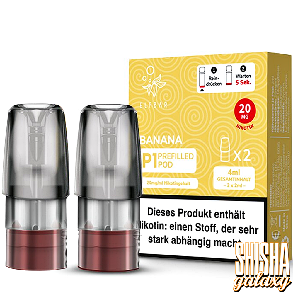 Elfbar Elfbar - P1 - Mate 500 - Banana - Liquid Pod - 2 ml - Nikotin 20 mg - 2er Pack (4ml) Elfbar Elfbar - P1 - Mate 500 - Banana - Liquid Pod - 2 ml - Nikotin 20 mg - 2er Pack (4ml)