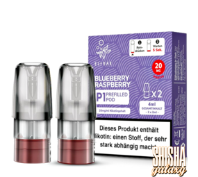 Elfbar P1 - Mate 500 - Blueberry Raspberry - Liquid Pod - Nikotin 20 mg - 2er Pack Elfbar P1 - Mate 500 - Blueberry Raspberry - Liquid Pod - Nikotin 20 mg - 2er Pack