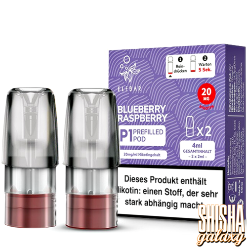 Elf Bar Mate 500 - Blueberry Raspberry - Liquid Pod - Nikotin 20 mg - 2er Pack