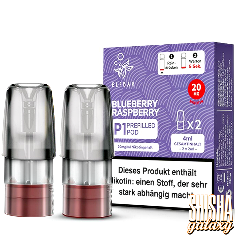 elf bar mate p1 blueberry raspberry pods Elfbar P1 - Mate 500 - Blueberry Raspberry - Liquid Pod - Nikotin 20mg