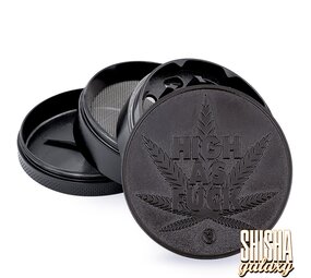 Fire Flow Metall Grinder - High As F*ck - Ø 60 mm - 4 Teilig - Black Fire Flow Metall Grinder - High As F*ck - Ø 60 mm - 4 Teilig - Black