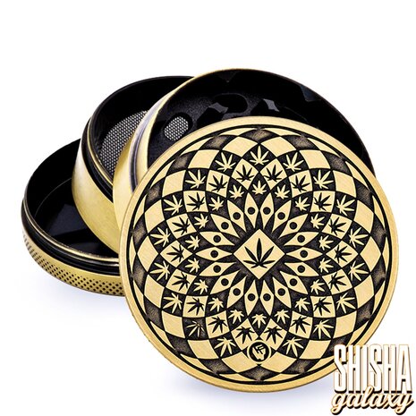 Fire Flow Fire Flow - Metall Grinder - Leaf Pattern - Ø 60 mm - 4 Teilig - Gold Fire Flow Fire Flow - Metall Grinder - Leaf Pattern - Ø 60 mm - 4 Teilig - Gold