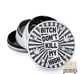 Fire Flow Metall Grinder - Bitch Dont Kill My High - Ø 60 mm - 4 Teilig - Silver Fire Flow Metall Grinder - Bitch Dont Kill My High - Ø 60 mm - 4 Teilig - Silver