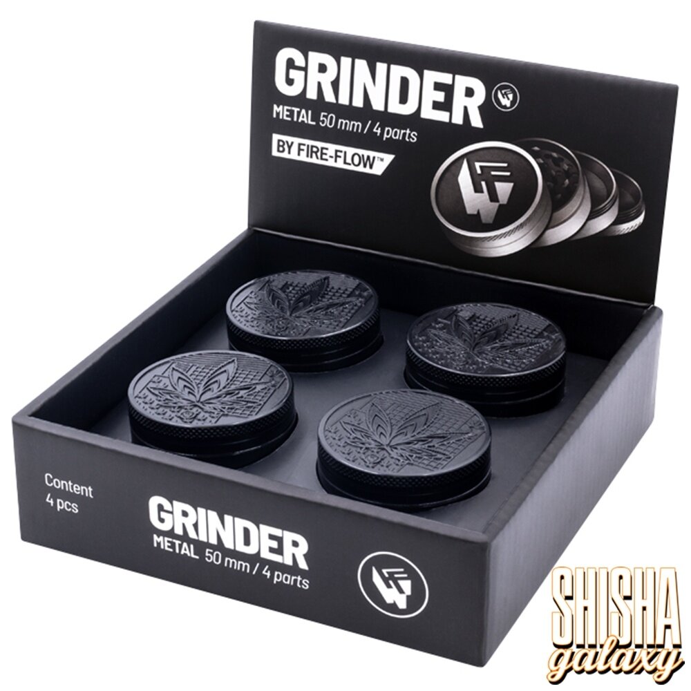Fire Flow Fire Flow - Metall Grinder - Black Leaves 36 - Ø 50 mm - 4 Teilig - Black Fire Flow Fire Flow - Metall Grinder - Black Leaves 36 - Ø 50 mm - 4 Teilig - Black