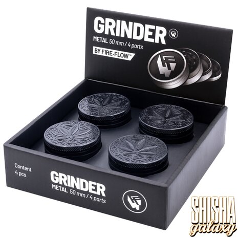 Fire Flow Fire Flow - Metall Grinder - Trance Leaf - Ø 50 mm - 4 Teilig - Black