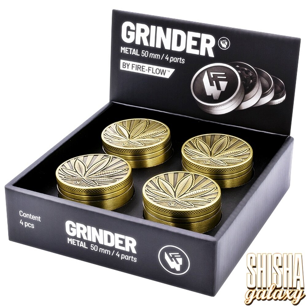 Fire Flow Fire Flow - Metall Grinder - Highlife - Ø 50 mm - 4 Teilig - Gold