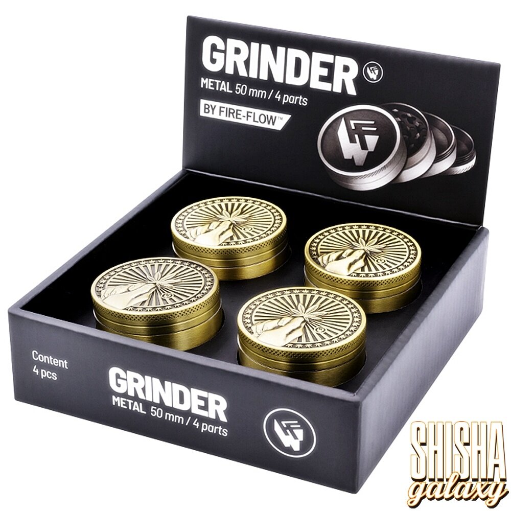 Fire Flow Fire Flow - Metall Grinder - Hope - Ø 50 mm - 4 Teilig - Gold