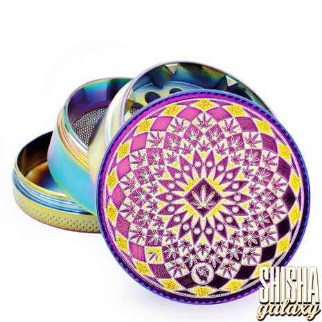 Fire Flow Fire Flow - Metall Grinder - Icy Leaf Pattern - Ø 50 mm - 4 Teilig - Rainbow Fire Flow Fire Flow - Metall Grinder - Icy Leaf Pattern - Ø 50 mm - 4 Teilig - Rainbow