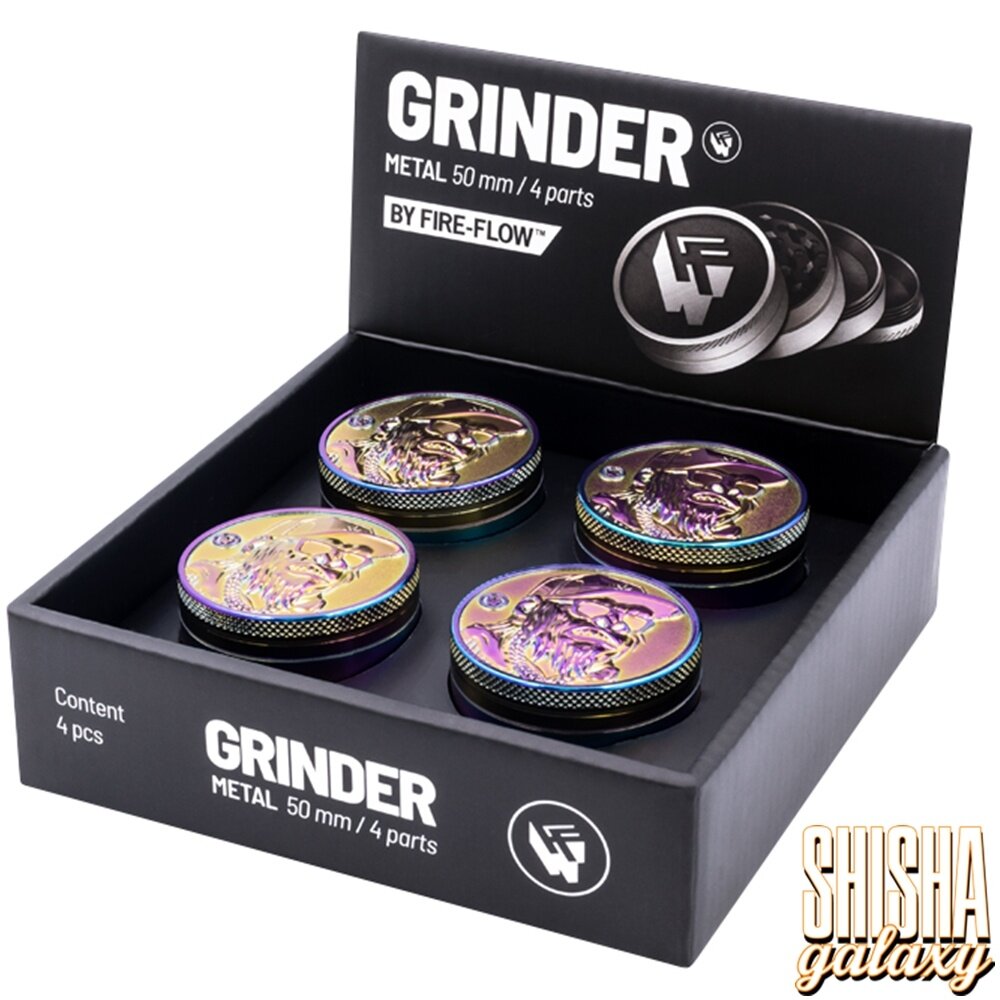 Fire Flow Fire Flow - Metall Grinder - Icy Monkey - Ø 50 mm - 4 Teilig - Rainbow Fire Flow Fire Flow - Metall Grinder - Icy Monkey - Ø 50 mm - 4 Teilig - Rainbow