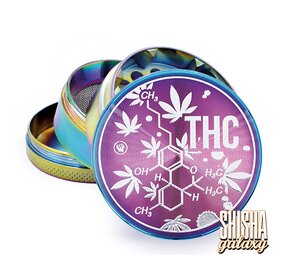 Fire Flow Metall Grinder - Icy THC Molecule - Ø 50 mm - 4 Teilig - Rainbow Fire Flow Metall Grinder - Icy THC Molecule - Ø 50 mm - 4 Teilig - Rainbow