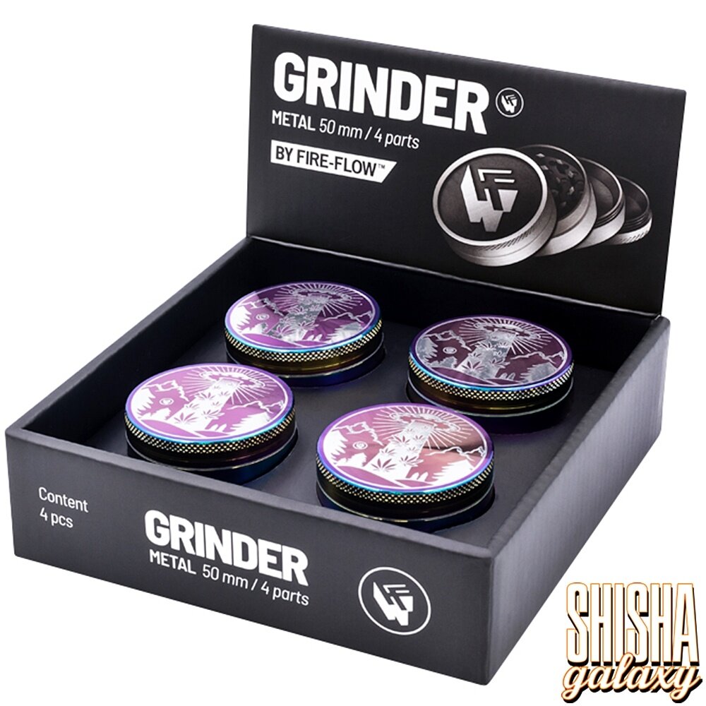 Fire Flow Fire Flow - Metall Grinder - Icy UFO - Ø 50 mm - 4 Teilig - Rainbow Fire Flow Fire Flow - Metall Grinder - Icy UFO - Ø 50 mm - 4 Teilig - Rainbow