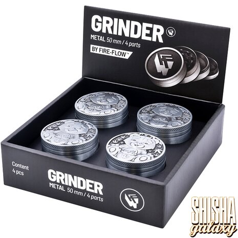Fire Flow Fire Flow - Metall Grinder - 420 Teddy - Ø 50 mm - 4 Teilig - Silver