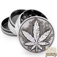 Metall Grinder - Geometrical Leaf - Ø 50 mm - 4 Teilig - Silver